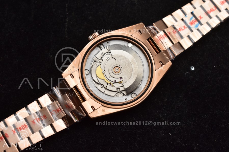 DayDate 40 RG QF Best Edition 904L Steel Slate Ombre Dial on President Bracelet A2836 V4 (Gain Weight)