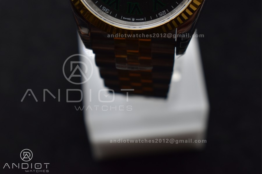 DateJust 36 SS/RG 126231 VSF 1:1 Best Edition 904L Steel Gray Dial Green Roman Marker on Jubilee Bracelet VS3235