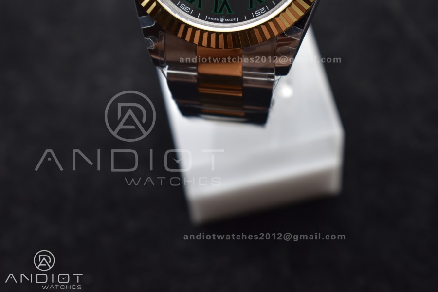 DateJust 41 126333 SS/YG GMF 1:1 Best Edition 904L Steel Gray Green Roman Dial on SS/YG Oyster Bracelet A2836