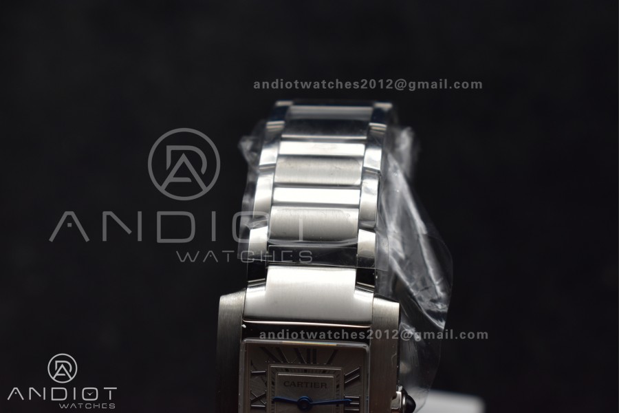 Tank Francaise Small SS KRF 1:1 Best Edition White Dial on SS Bracelet Ronda Quartz