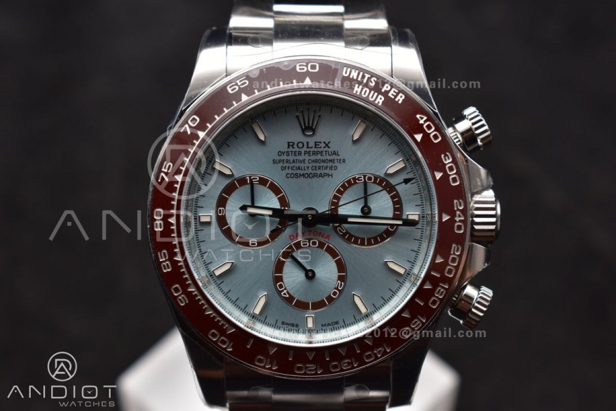 Daytona 126506 904L SS Clean 1:1 Best Edition Ice Blue Dial Sticks Markers on 904L SS Bracelet Super Clone Asian 4131