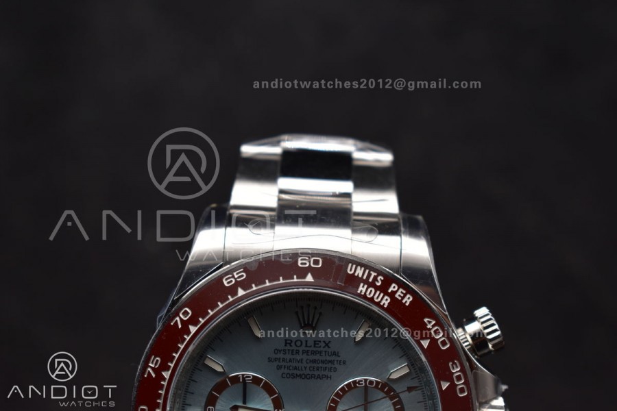 Daytona 126506 904L SS Clean 1:1 Best Edition Ice Blue Dial Sticks Markers on 904L SS Bracelet Super Clone Asian 4131
