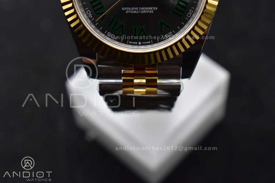DateJust 41 126333 SS/YG ARF 1:1 Best Edition 904L Steel Gray Green Roman Dial on SS/YG Jubilee Bracelet SH3235 (Gain Weight)