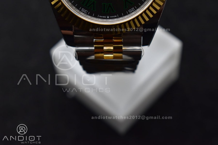 DateJust 41 126333 SS/YG ARF 1:1 Best Edition 904L Steel Gray Green Roman Dial on SS/YG Jubilee Bracelet SH3235 (Gain Weight)