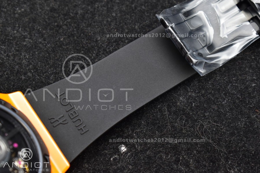Big Bang Unico 42mm Orange Ceramic BBF 1:1 Best Edition Skeleton Dial on Orange Rubber Strap A1280 V2
