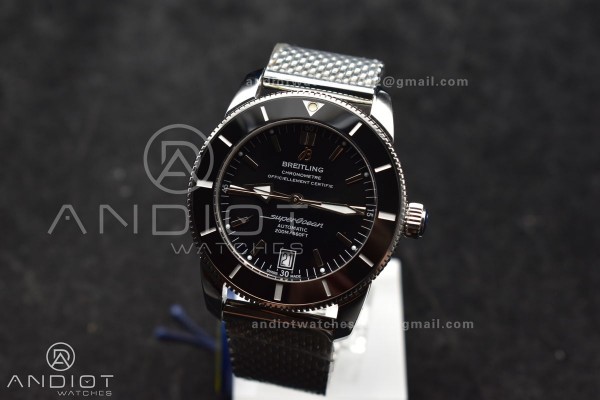 Super Ocean Heritage II BLSF 42mm SS Black Dial Bl...