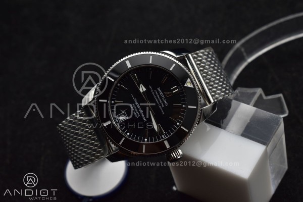 Super Ocean Heritage II BLSF 42mm SS Black Dial Bl...