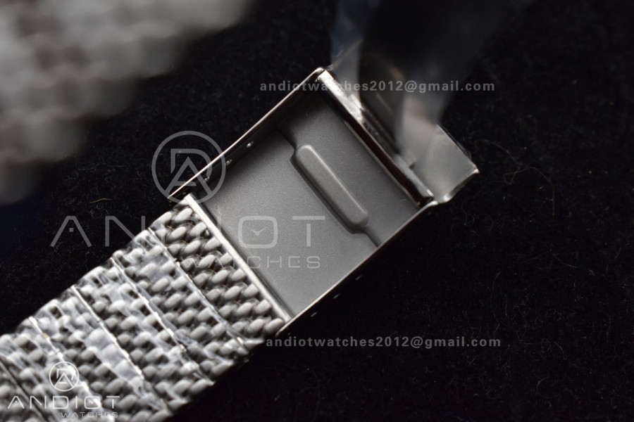 Super Ocean Heritage II BLSF 42mm SS Black Dial Black Ceramic Bezel on SS Mesh Bracelet A2824