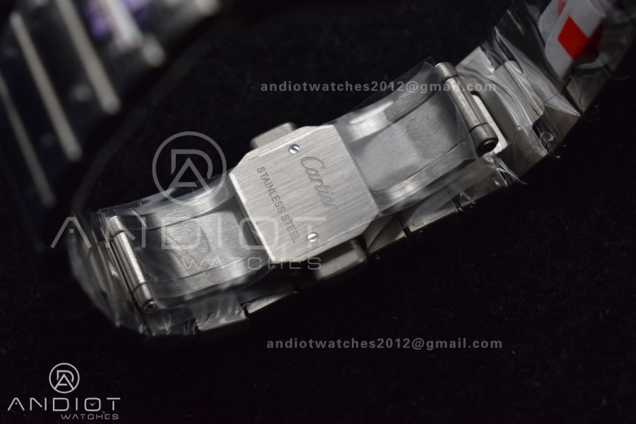 Santos de Cartier 35mm SS BVF 1:1 Best Edition Blue Dial on SS Smart Links Bracelet MIYOTA 9015 V2