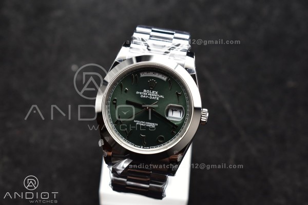 DayDate 40 SS GMF 904L Steel Green Dial Arabic Mar...