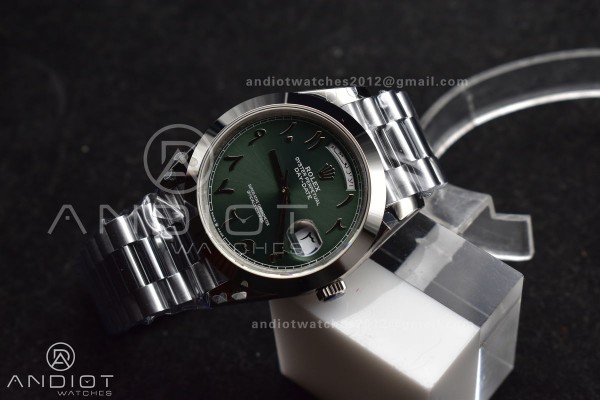 DayDate 40 SS GMF 904L Steel Green Dial Arabic Mar...