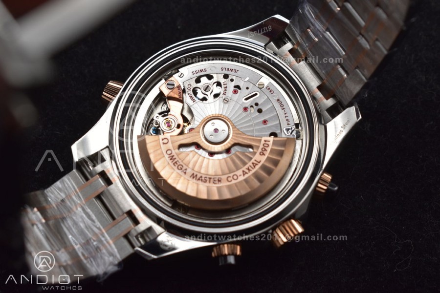 Seamaster 300m Chrono SS/RG OMF 1:1 Best Edition Black Dial on SS Strap A9900