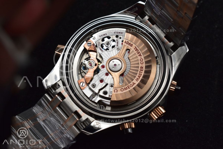 Seamaster 300m Chrono SS/RG OMF 1:1 Best Edition Black Dial on SS Strap A9900