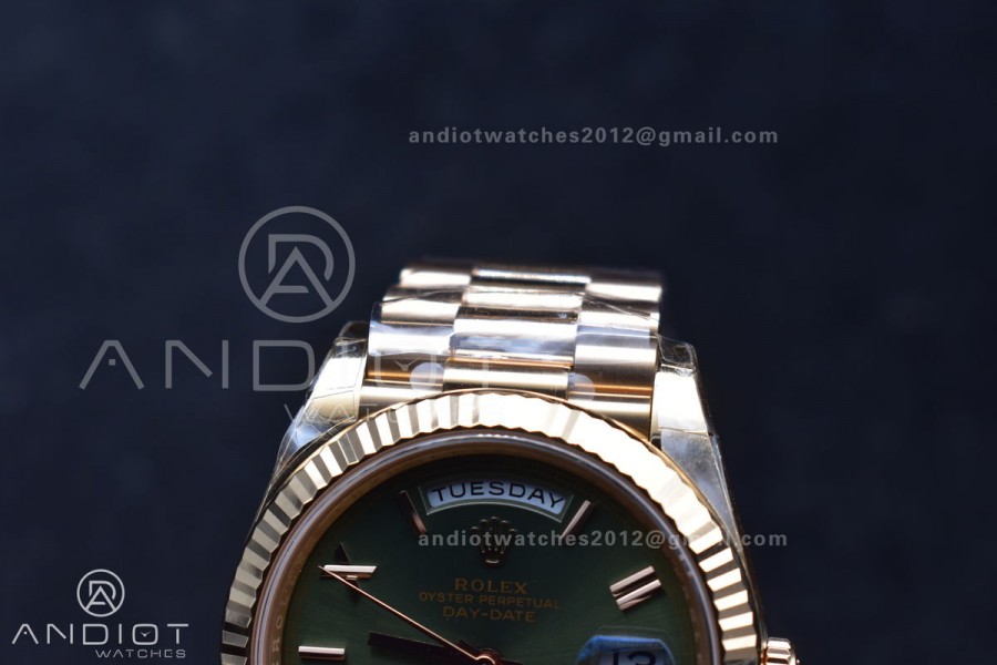Day Date 40 RG 228235 THBF 1:1 Best Edition Green Roman Dial on President Bracelet VR3255 (Gain Weight)