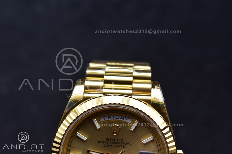 Day Date 40 YG 228238 THBF 1:1 Best Edition Gold Dial on President Bracelet VR3255 (Gain Weight)