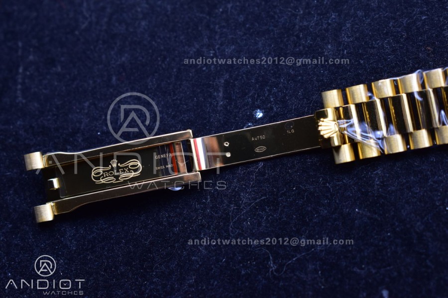 Day Date 40 YG 228238 THBF 1:1 Best Edition Black Crystal Dial on President Bracelet VR3255 (Gain Weight)
