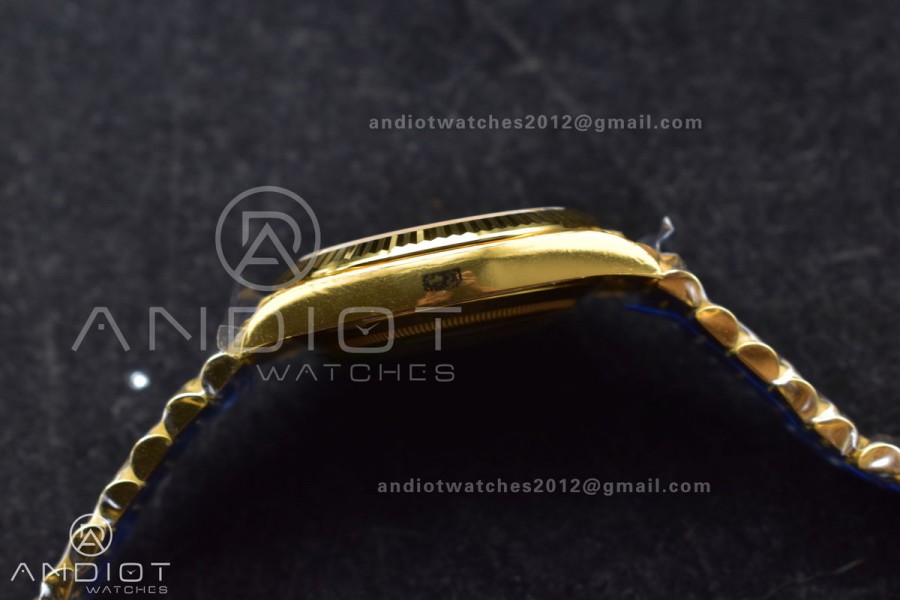 Day Date 40 YG 228238 THBF 1:1 Best Edition Black Crystal Dial on President Bracelet VR3255 (Gain Weight)