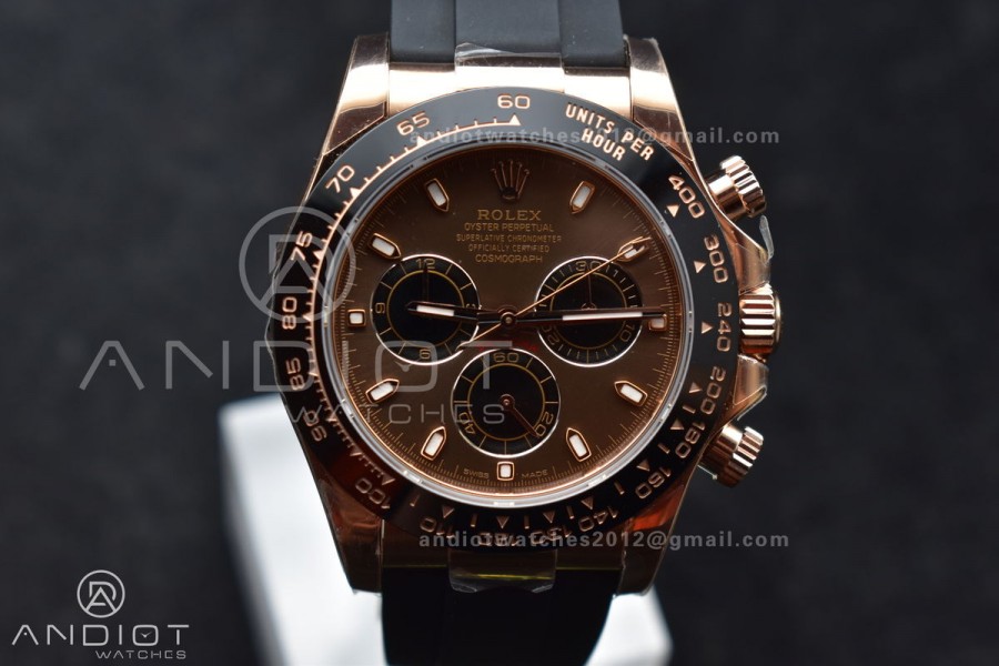 Daytona 116515 LN ZF 1:1 Best Edition Chocolate/Black Dial on Oyster-flex Strap SH4130 (Gain Weight)