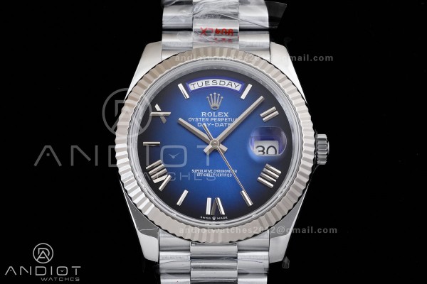 DayDate 40 SS QF 1:1 Best Edition Blue Ombre Dial ...