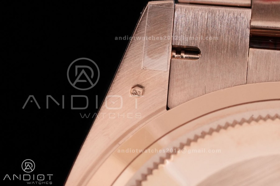 DayDate 40 RG QF 1:1 Best Edition Gray Ombre Roman Dial on President Bracelet VR3255 V8 (Gain Weight)