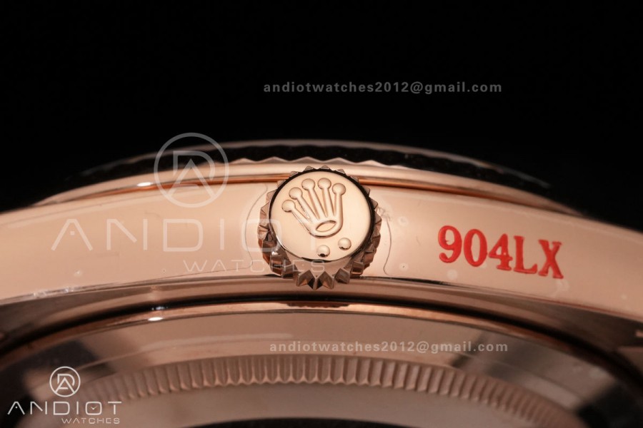 DayDate 40 RG QF 1:1 Best Edition Gray Ombre Roman Dial on President Bracelet VR3255 V8 (Gain Weight)