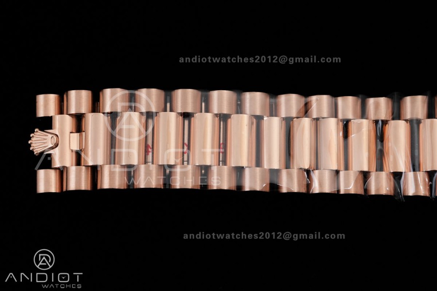 DayDate 40 RG QF 1:1 Best Edition Green Roman Dial on President Bracelet VR3255 V8 (Gain Weight)