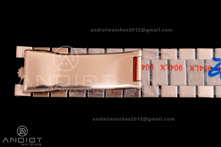 DayDate 40 RG QF 1:1 Best Edition Green Roman Dial on President Bracelet VR3255 V8 (Gain Weight)