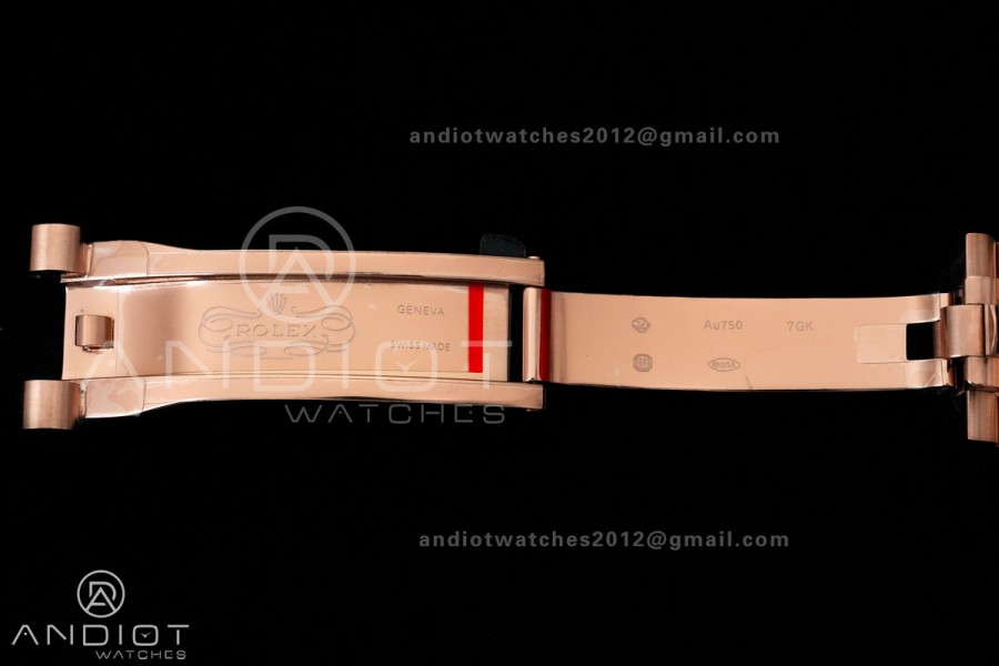 DayDate 40 RG QF 1:1 Best Edition Green Roman Dial on President Bracelet VR3255 V8 (Gain Weight)