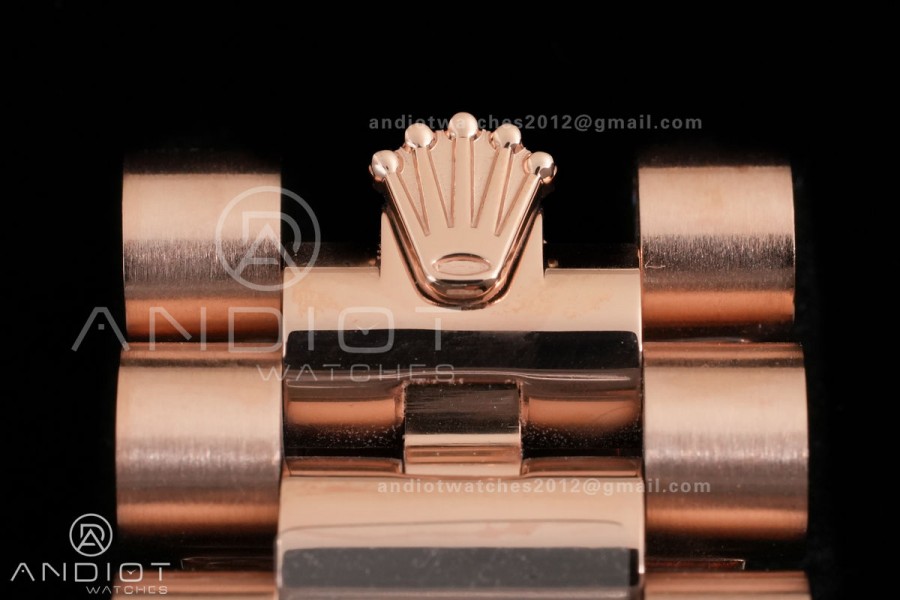 DayDate 40 RG QF 1:1 Best Edition Green Roman Dial on President Bracelet VR3255 V8 (Gain Weight)