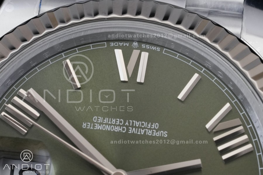 DayDate 40 SS QF 1:1 Best Edition Green Roman Dial on President Bracelet VR3255 V8 (Gain Weight)