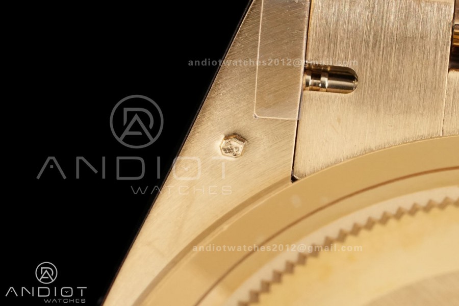 DayDate 40 YG QF 1:1 Best Edition White Roman Dial on President Bracelet VR3255 V8 (Gain Weight)