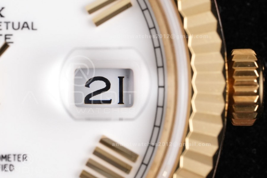 DayDate 40 YG QF 1:1 Best Edition White Roman Dial on President Bracelet VR3255 V8 (Gain Weight)