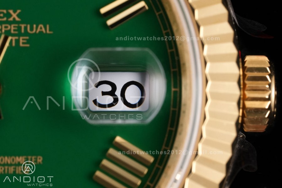 DayDate 40 YG 1:1 Best Edition Green Roman Dial on President Bracelet VR3255 V8 (Gain Weight)