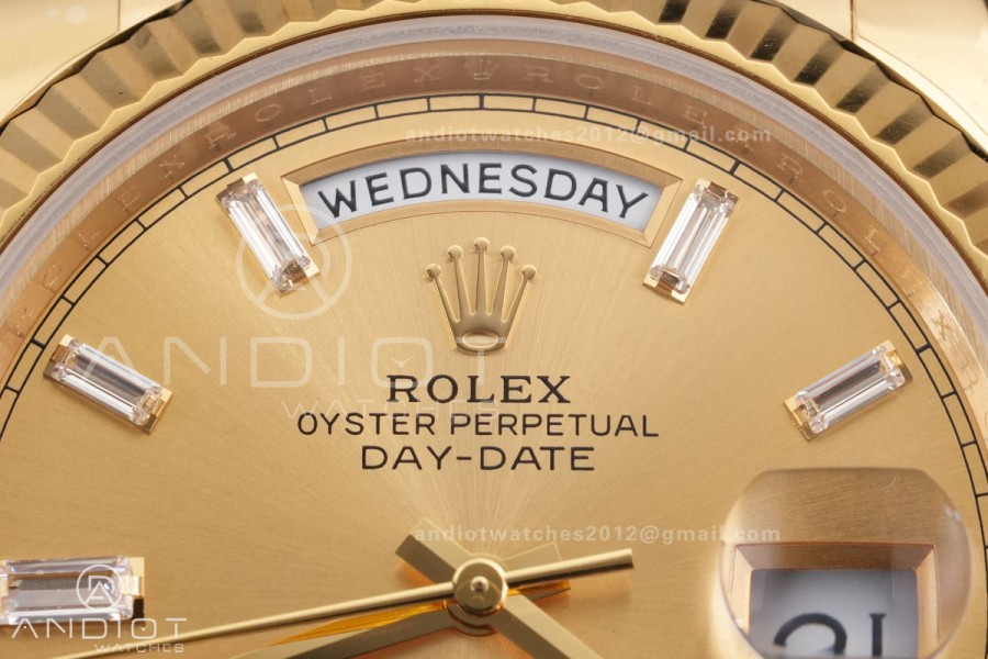 DayDate 40 YG 1:1 Best Edition YG Crystal Dial on President Bracelet VR3255 V8 (Gain Weight)