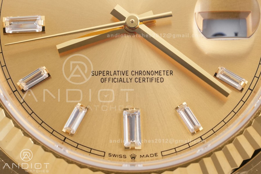 DayDate 40 YG 1:1 Best Edition YG Crystal Dial on President Bracelet VR3255 V8 (Gain Weight)