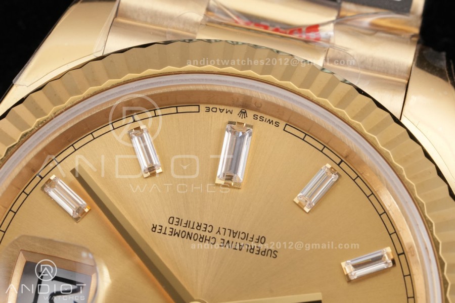 DayDate 40 YG 1:1 Best Edition YG Crystal Dial on President Bracelet VR3255 V8 (Gain Weight)