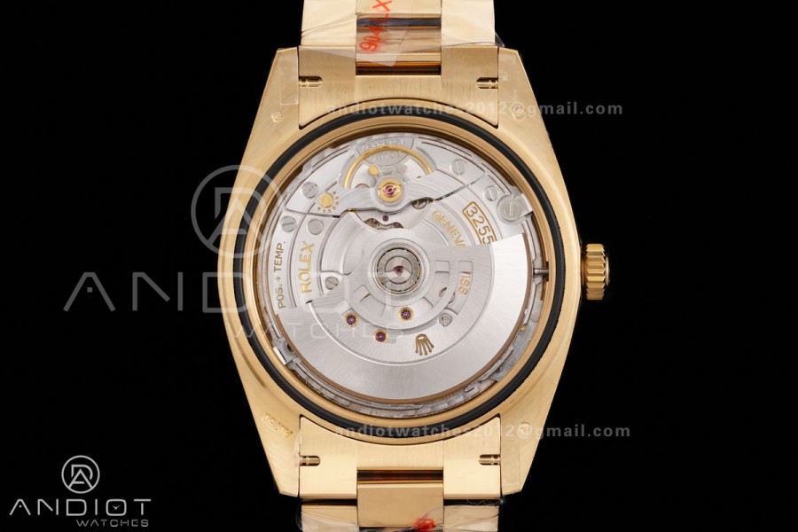 DayDate 40 YG QF 1:1 Best Edition YG Stick Dial on President Bracelet VR3255 V8 (Gain Weight)