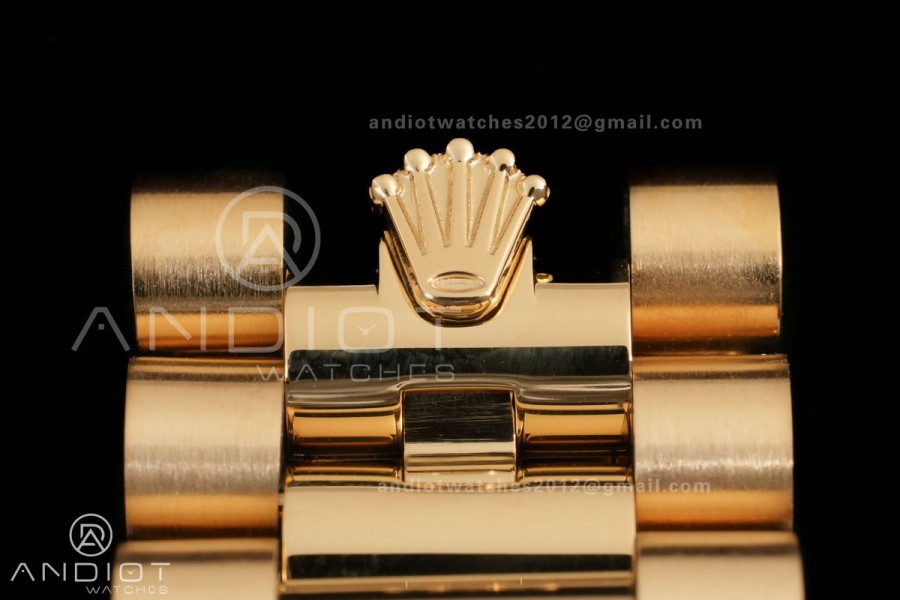 DayDate 40 YG QF 1:1 Best Edition YG Stick Dial on President Bracelet VR3255 V8 (Gain Weight)