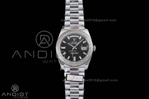 DayDate 40 SS QF 1:1 Best Edition Black Crystal Di...
