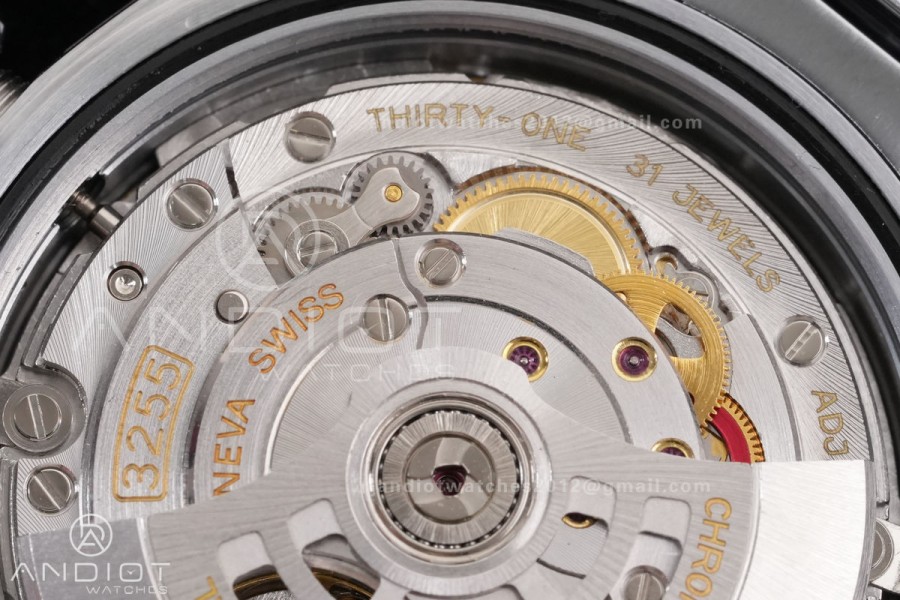 DayDate 40 SS QF 1:1 Best Edition Black Crystal Dial on President Bracelet VR3255 V8 (Gain Weight)