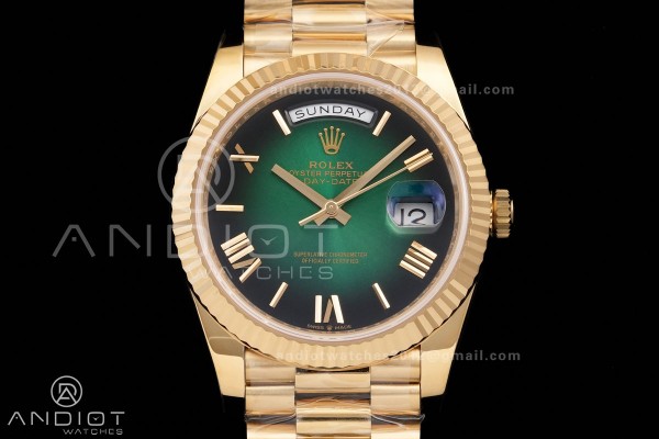Day Date 40 YG 228238 RCF 1:1 Best Edition Green O...