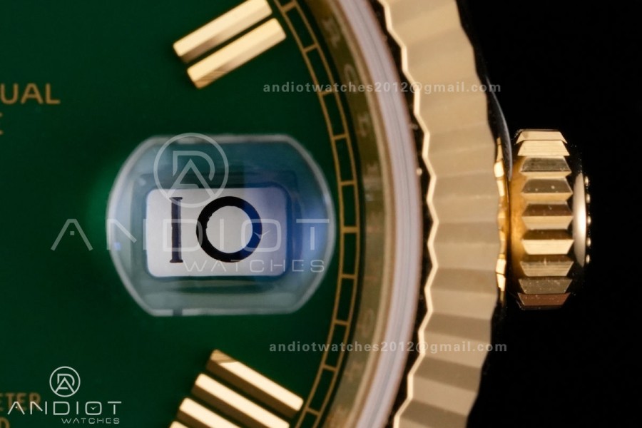 Day Date 40 YG 228238 RCF 1:1 Best Edition Green Roman Dial on President Bracelet VR3255 (211g)