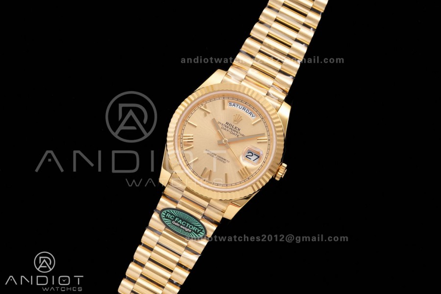Day Date 40 YG 228238 RCF 1:1 Best Edition YG Roman Dial on President Bracelet VR3255 (211g)