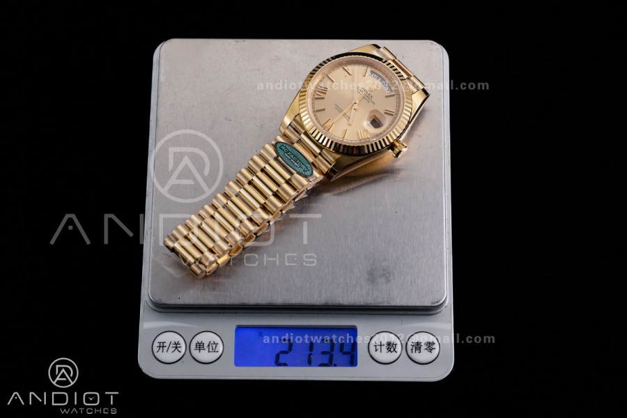 Day Date 40 YG 228238 RCF 1:1 Best Edition YG Roman Dial on President Bracelet VR3255 (211g)