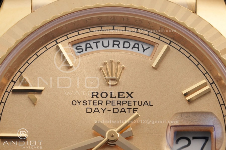 Day Date 40 YG 228238 RCF 1:1 Best Edition YG Roman Dial on President Bracelet VR3255 (211g)