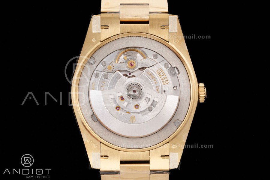 Day Date 40 YG 228238 RCF 1:1 Best Edition Black Crystal Dial on President Bracelet VR3255 (211g)