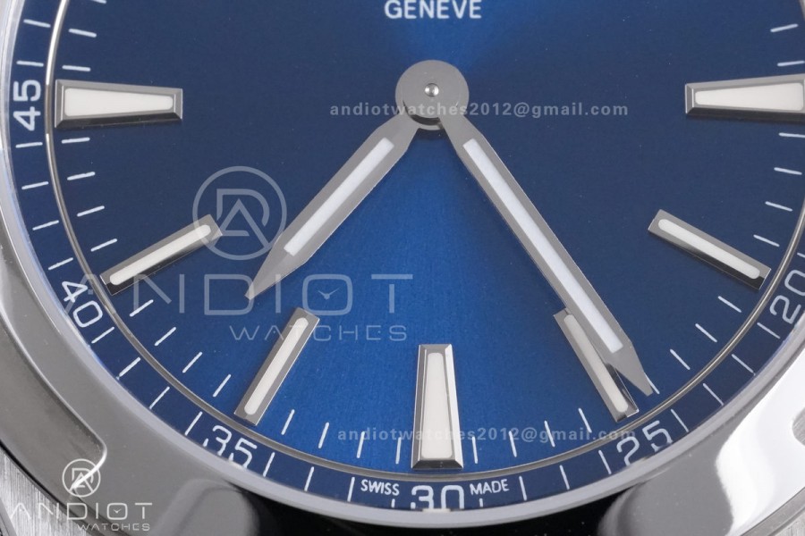 Overseas Ultra-Thin 2000V 8F Best Edition Blue Dial on SS Bracelet A1120