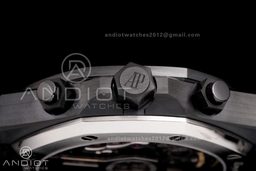 Royal Oak Chrono 26240 Black Ceramic APSF 1:1 Best Edition on Ceramic Bracelet SA4401 Super Clone V2 (Free Sprung)