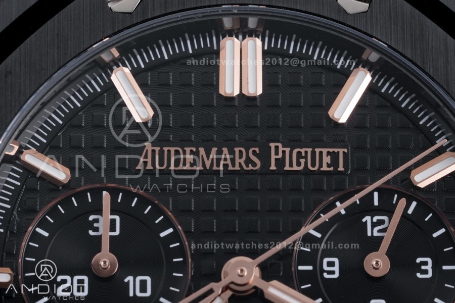 Royal Oak Chrono 26240 Black Ceramic APSF 1:1 Best Edition on Ceramic Bracelet SA4401 Super Clone V2 (Free Sprung)