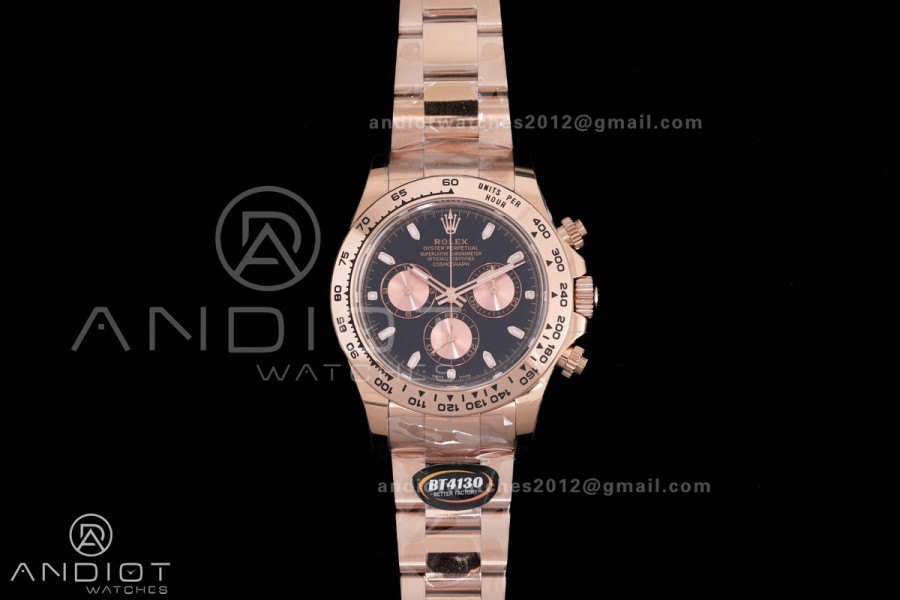 Daytona 116505 BTF 1:1 Best Edition Black/RG Dial on RG Bracelet SA4130